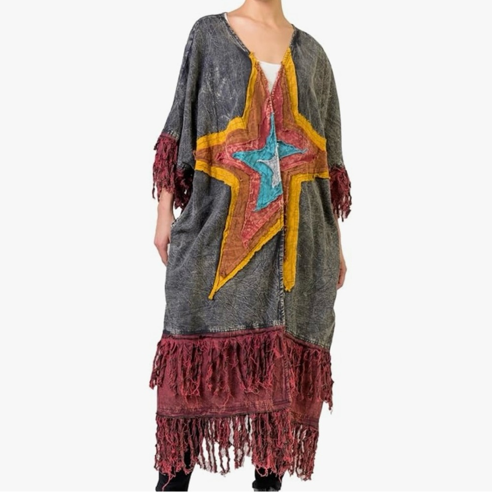 Colorful Star Patterned Kimono - Picture 5 of 12